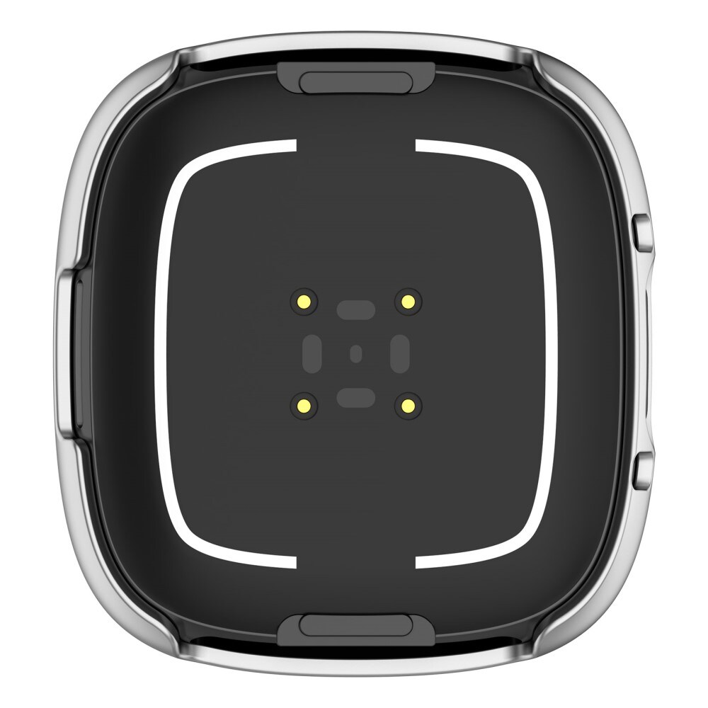 Fitbit Versa 4 Heldækkende cover med indbygget skærmbeskytter, Sølv
