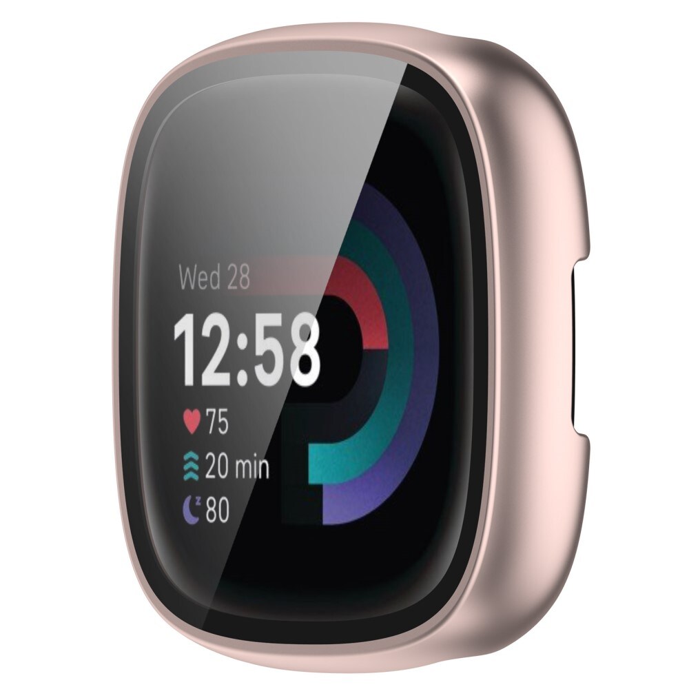 Fitbit Sense 2 Heldækkende cover med indbygget skærmbeskytter, Rose guld