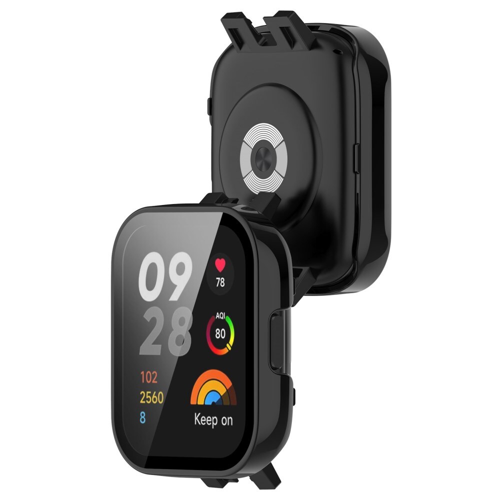 Xiaomi Redmi Watch 3 Heldækkende cover med indbygget skærmbeskytter, Sort