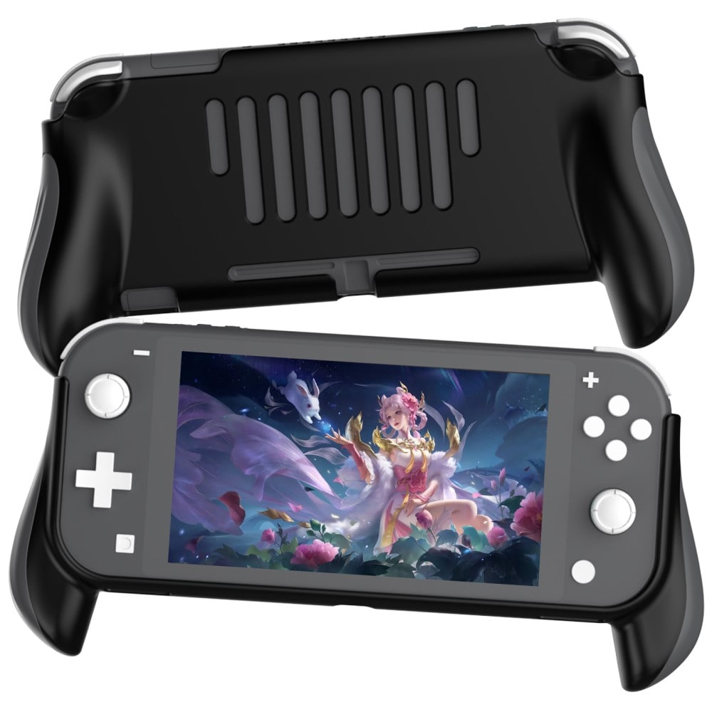 Nintendo Switch Lite TPU-cover med ergonomiske håndtag, Gennemsigtig
