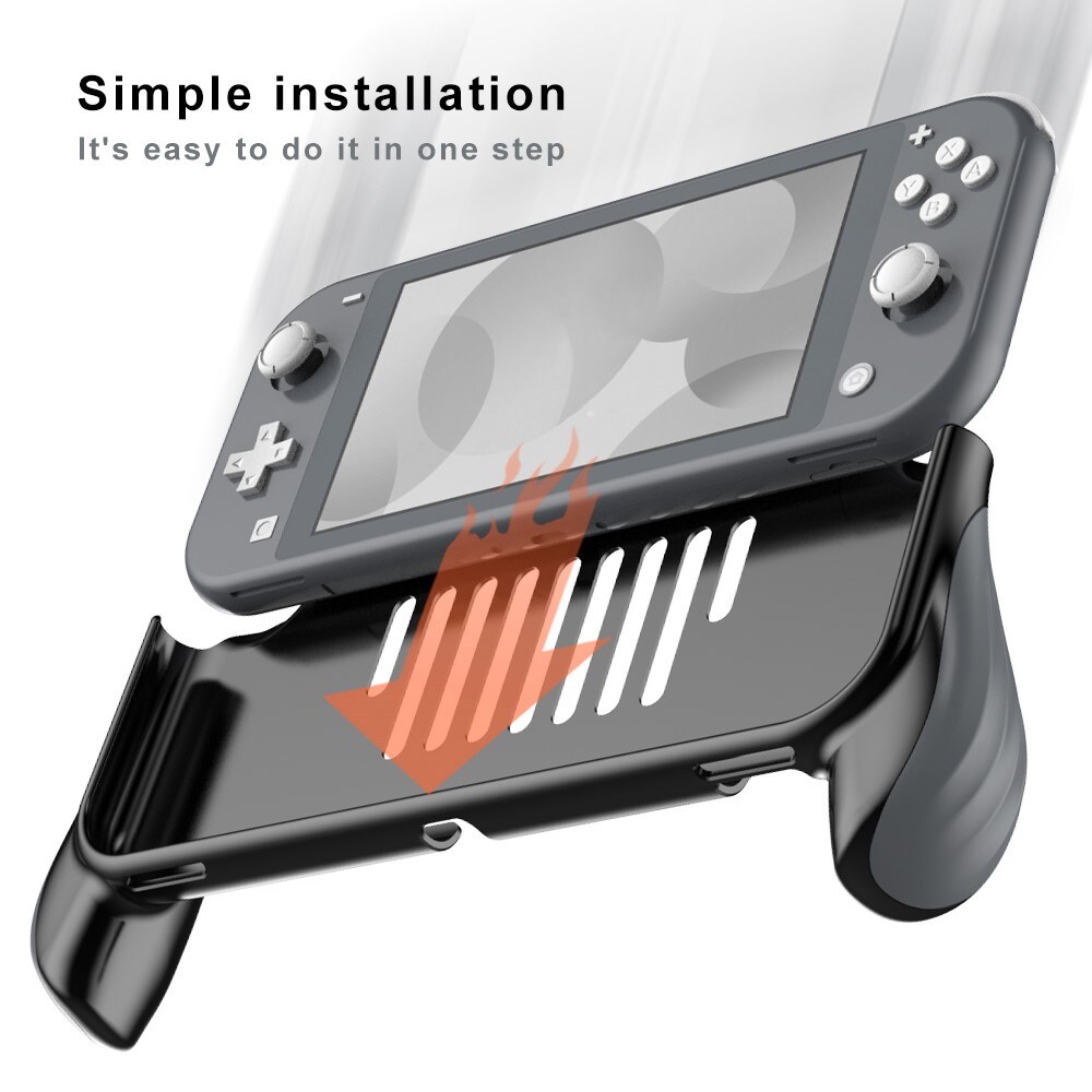 Nintendo Switch Lite TPU-cover med ergonomiske håndtag, Gennemsigtig
