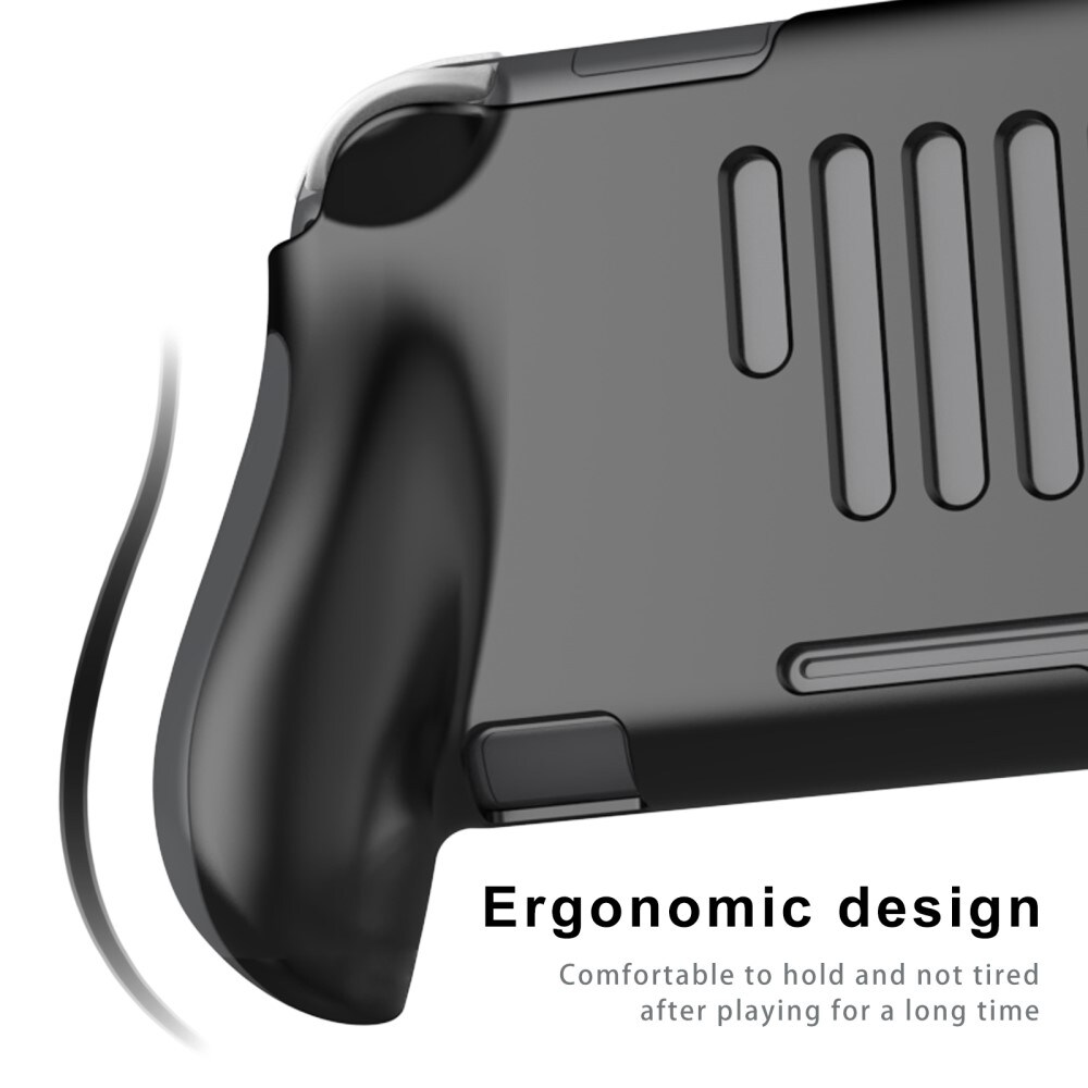 Nintendo Switch Lite TPU-cover med ergonomiske håndtag, Gennemsigtig