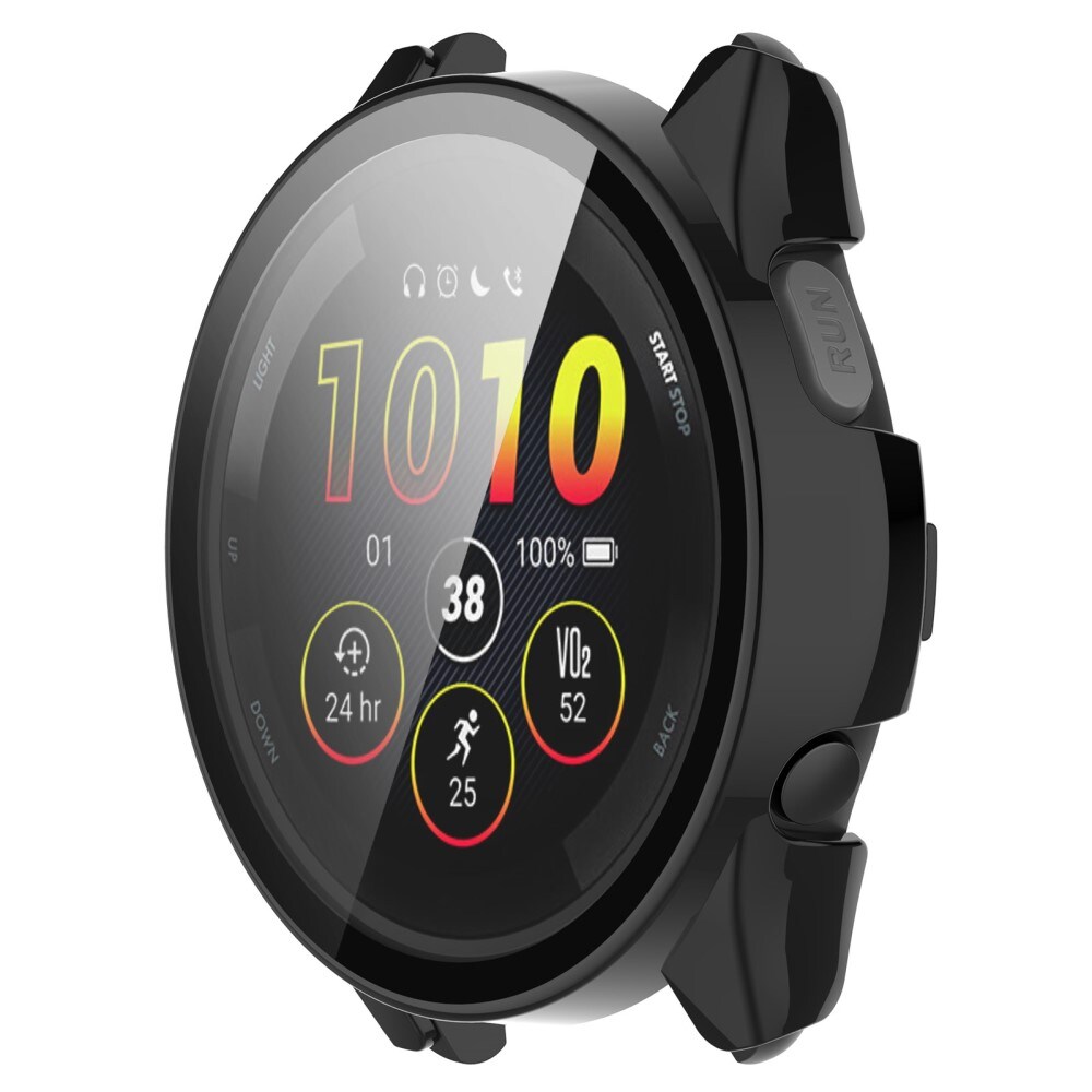 Garmin Forerunner 265S Heldækkende cover med indbygget skærmbeskytter, Sort