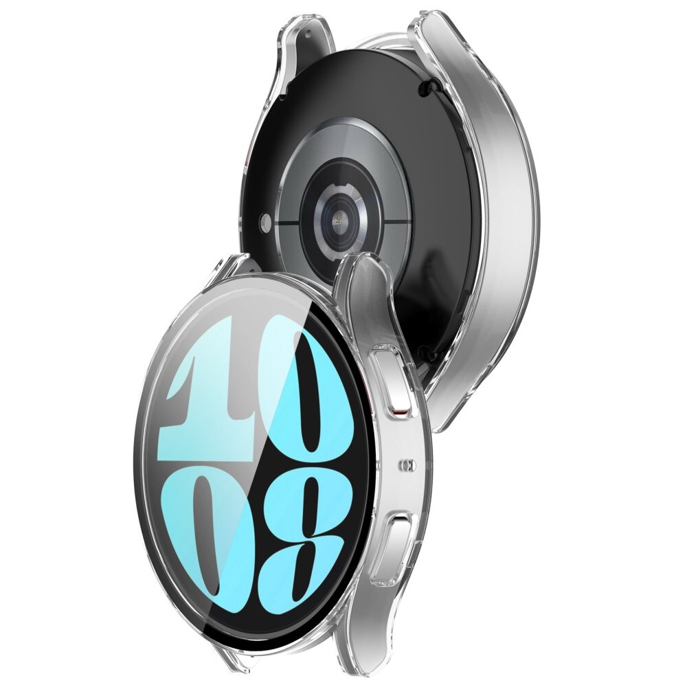 Samsung Galaxy Watch 6 40mm Heldækkende cover med indbygget skærmbeskytter, Gennemsigtig