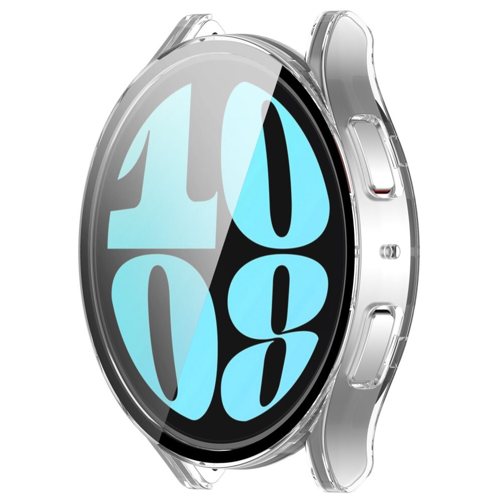 Samsung Galaxy Watch FE Heldækkende cover med indbygget skærmbeskytter, Gennemsigtig