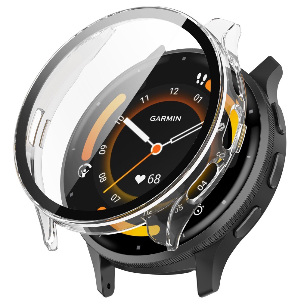 Garmin Venu 3s Heldækkende cover med indbygget skærmbeskytter, Gennemsigtig