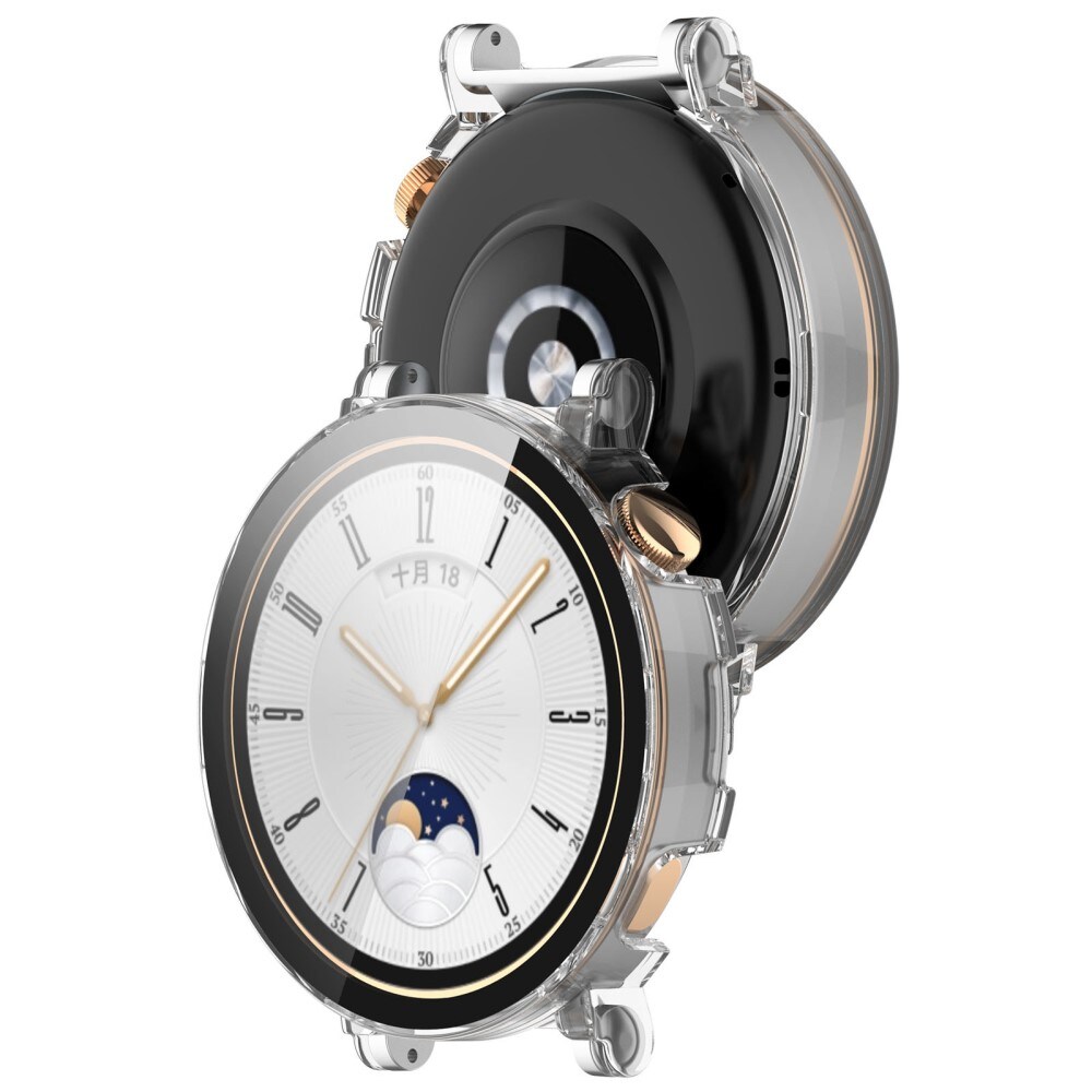 Huawei Watch GT 4 41mm Heldækkende cover med indbygget skærmbeskytter, Gennemsigtig