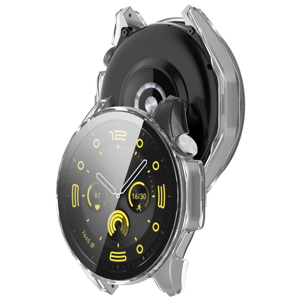 Huawei Watch GT 4 46mm Heldækkende cover med indbygget skærmbeskytter, Gennemsigtig