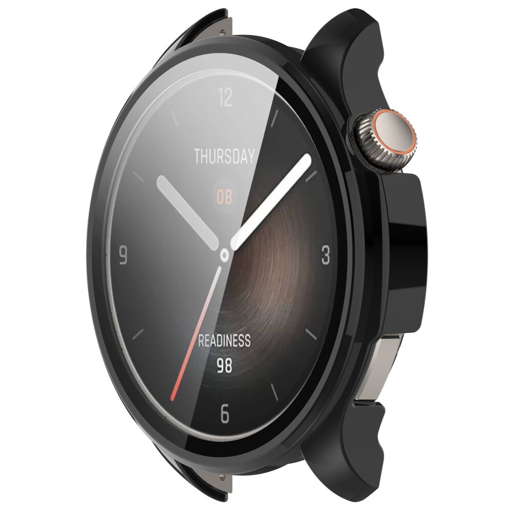 Amazfit Balance Heldækkende cover med indbygget skærmbeskytter, Sort