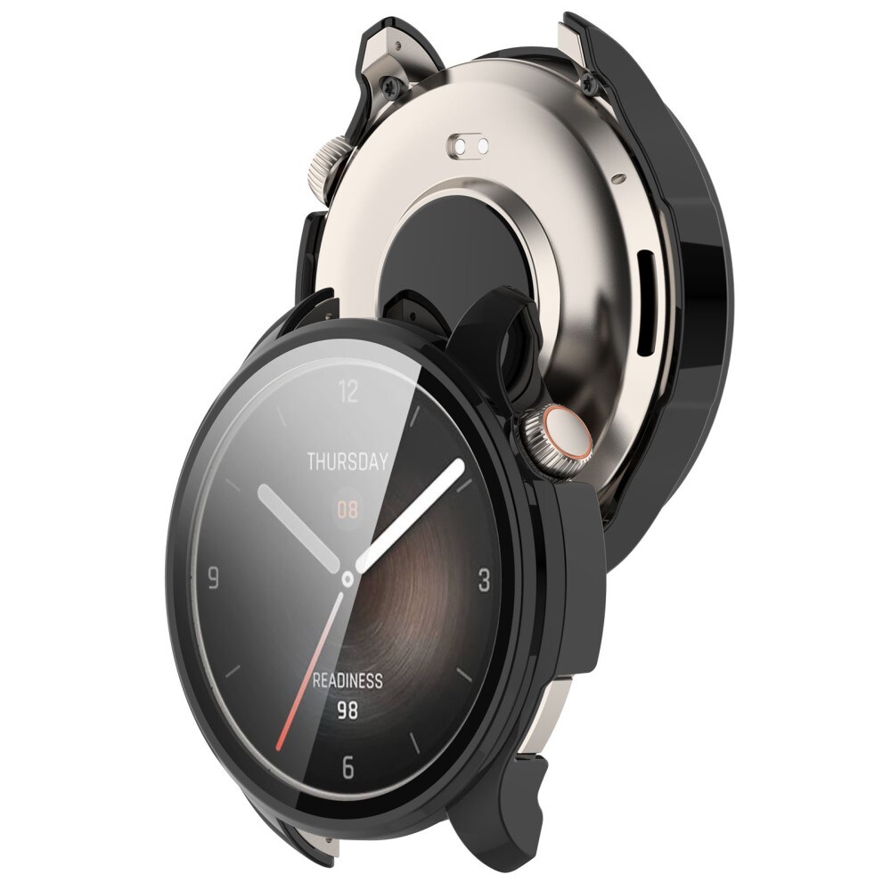 Amazfit Balance Heldækkende cover med indbygget skærmbeskytter, Sort