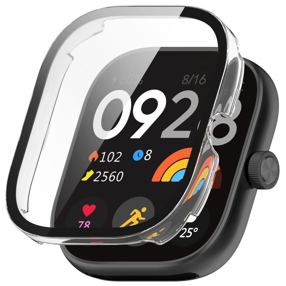 Xiaomi Redmi Watch 4 Heldækkende cover med indbygget skærmbeskytter, Gennemsigtig