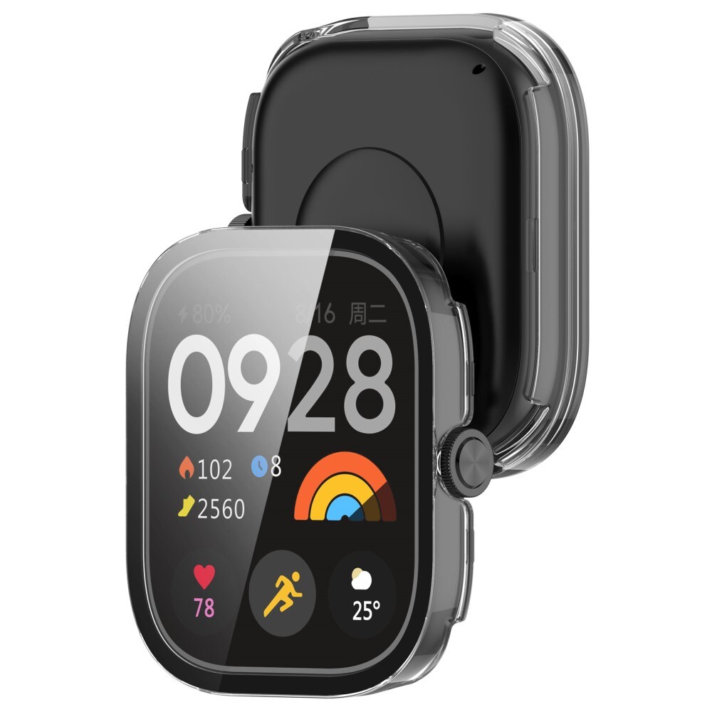 Xiaomi Redmi Watch 4 Heldækkende cover med indbygget skærmbeskytter, Gennemsigtig