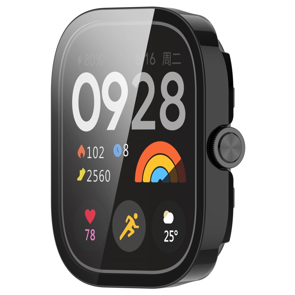 Xiaomi Redmi Watch 4 Heldækkende cover med indbygget skærmbeskytter, Sort
