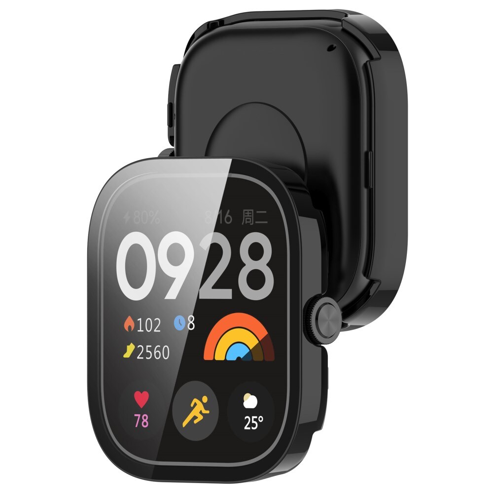 Xiaomi Redmi Watch 4 Heldækkende cover med indbygget skærmbeskytter, Sort