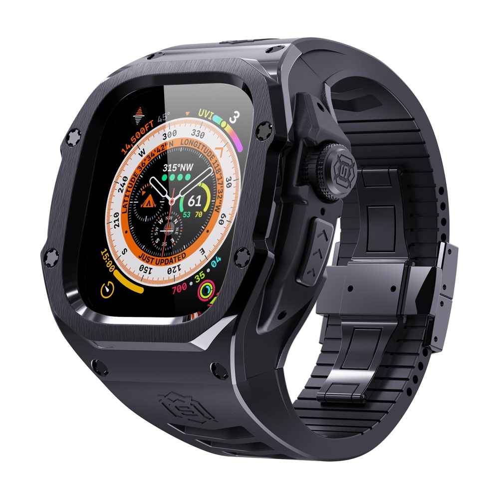 Apple Watch Ultra 49mm 1st Gen High Brushed Metal Cover+Armbånd, Black