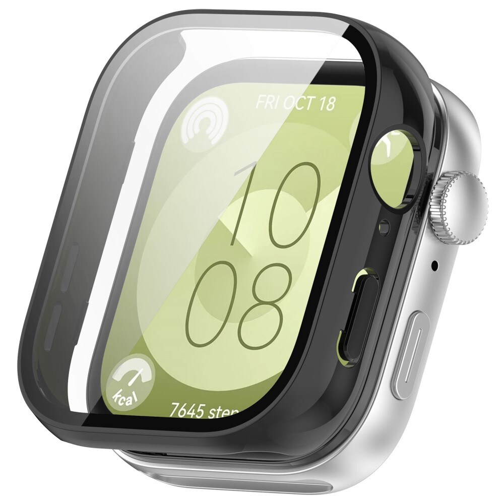 Huawei Watch Fit 3 Heldækkende cover med indbygget skærmbeskytter, Sort