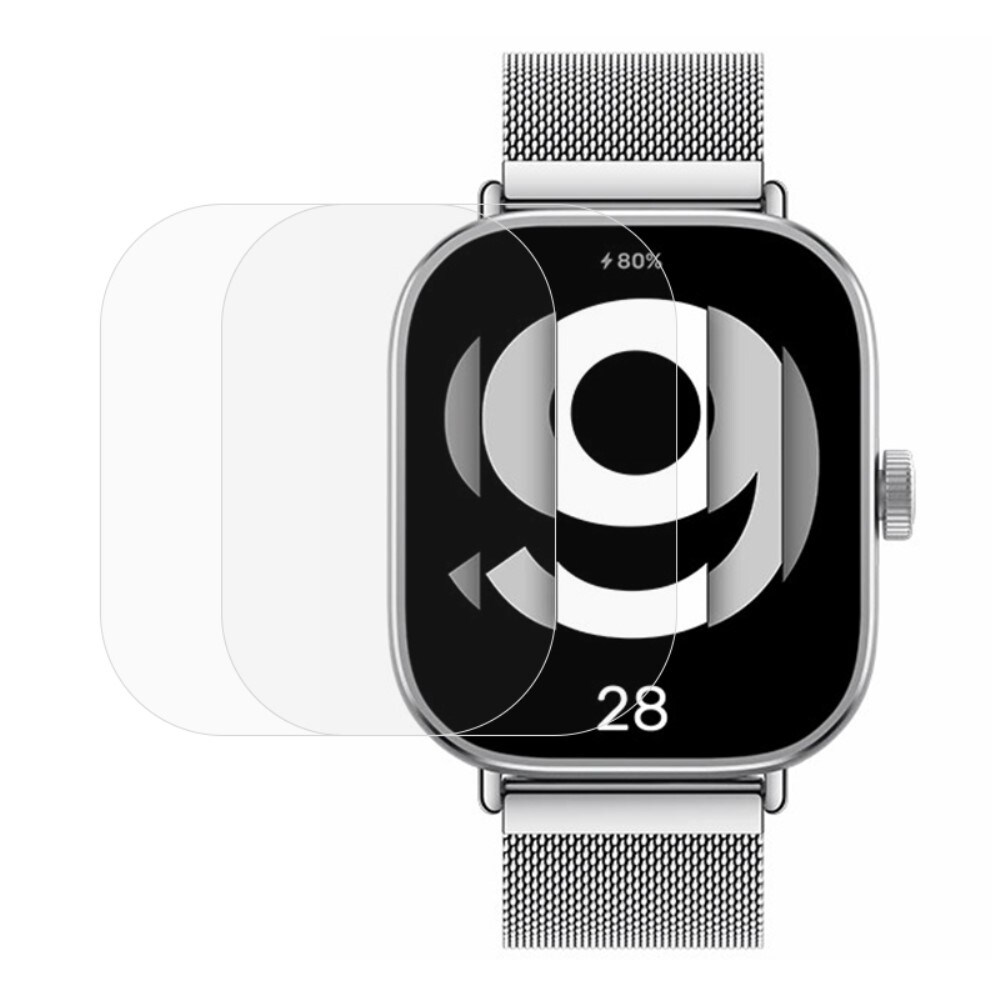 Xiaomi Redmi Watch 4 2-pak skærmbeskyttelse i hærdet glas