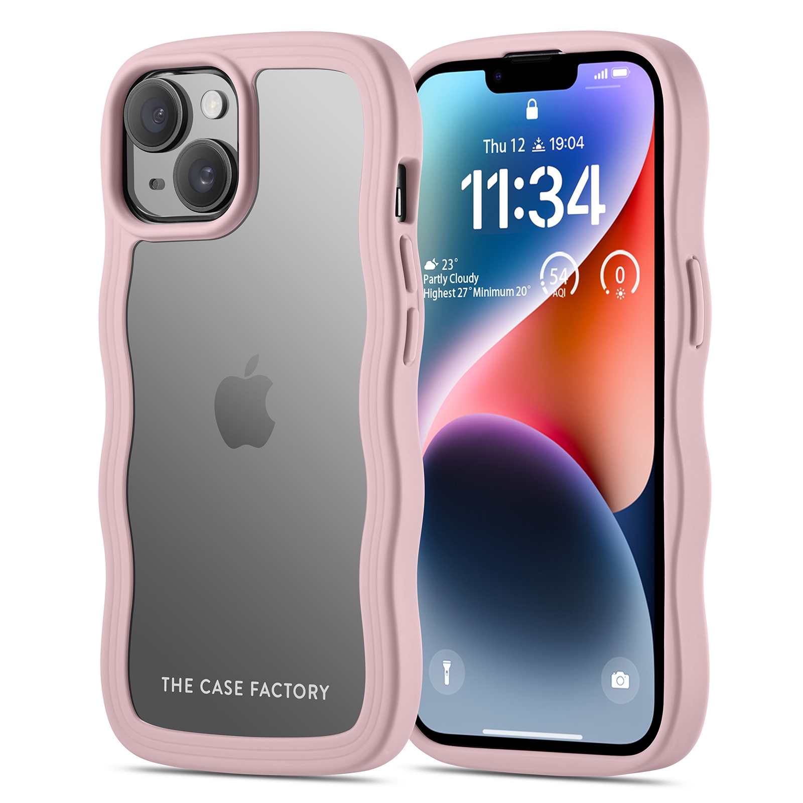 iPhone 15 The Wave Case, Lyserød