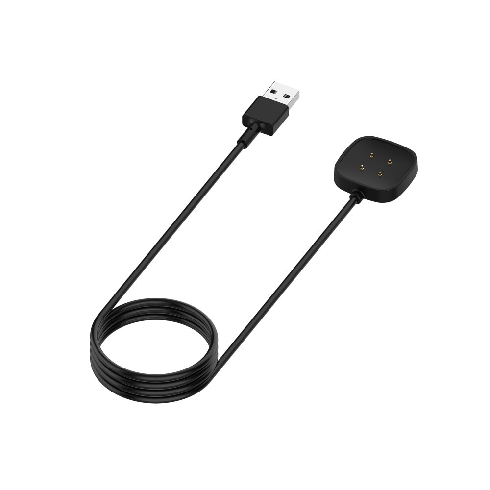 Fitbit Versa 3 Magnetisk opladningskabel 1m, Sort