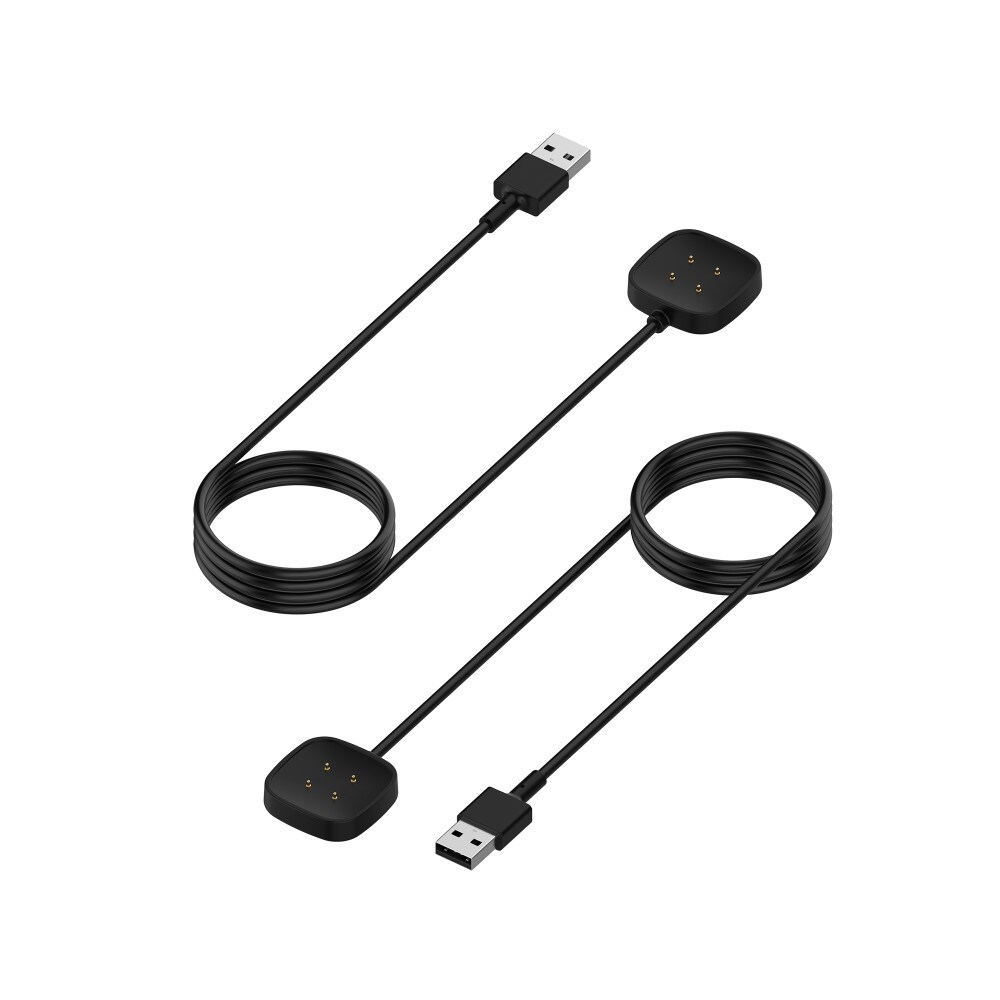 Fitbit Versa 3 Magnetisk opladningskabel 1m, Sort