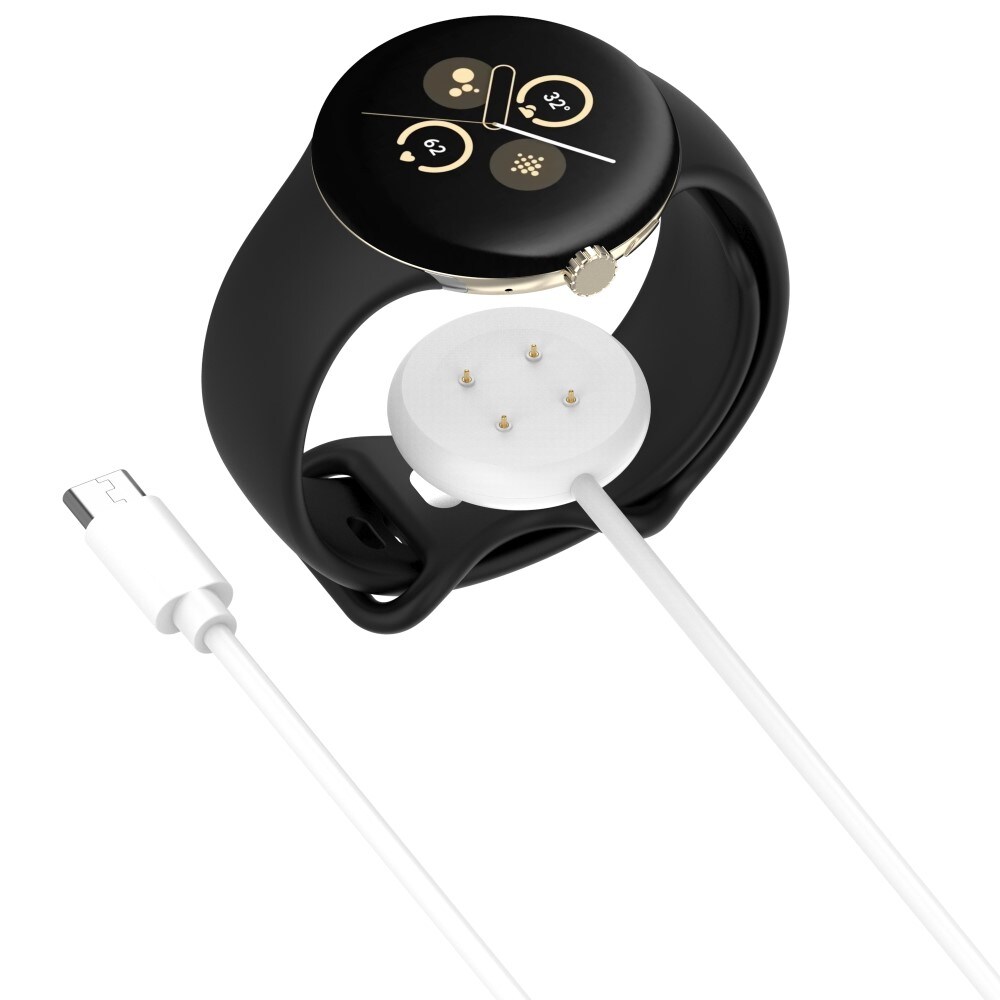 Google Pixel Watch 3 41mm Magnetisk opladningskabel USB-C 1m, Hvid