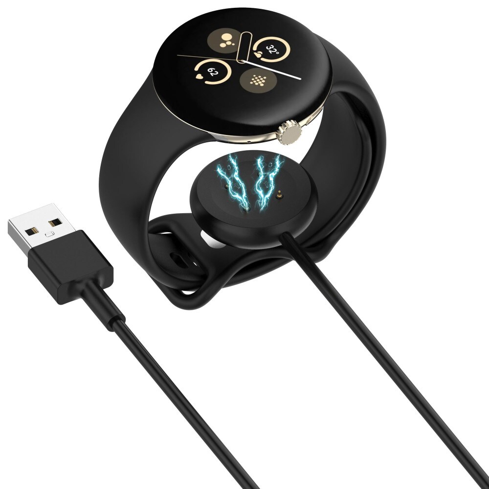 Google Pixel Watch 2 Magnetisk opladningskabel 1m, Sort