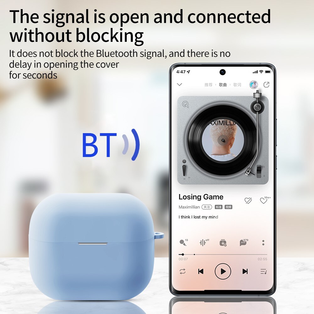 Samsung Galaxy Buds 3 Silikonecover + karabinhage, Hvid