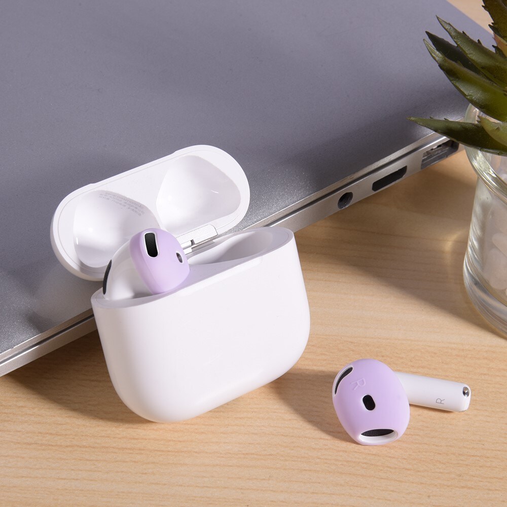 Apple AirPods 4 Ear Pads i silikone, Hvid frosted