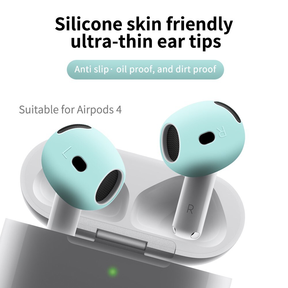 Apple AirPods 4 Ear Pads i silikone, Hvid frosted