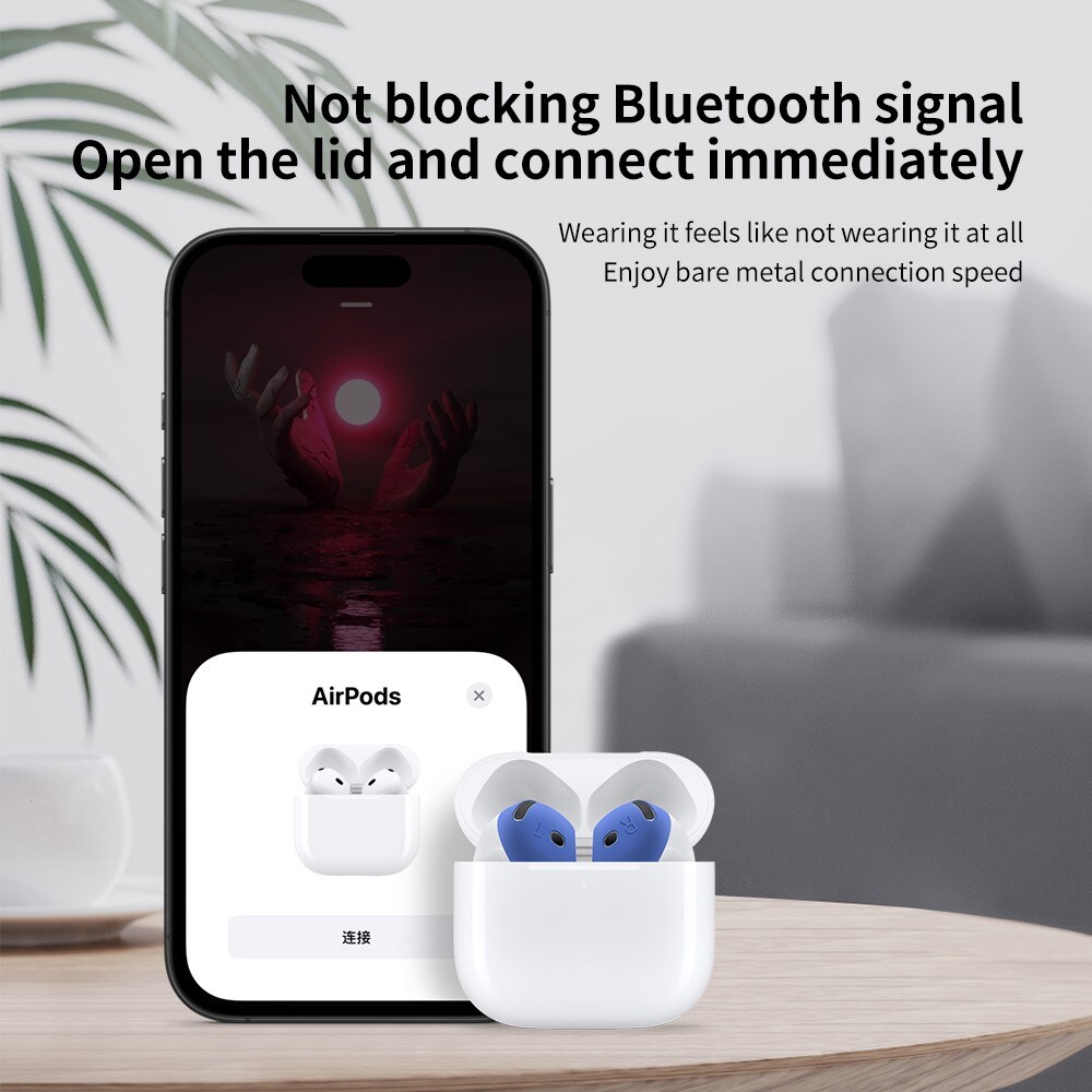 Apple AirPods 4 Ear Pads i silikone, Hvid frosted