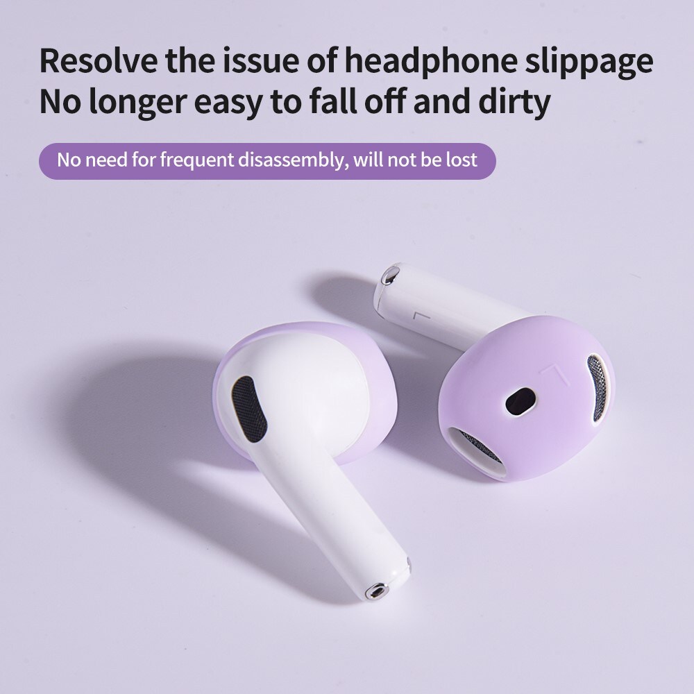 Apple AirPods 4 Ear Pads i silikone, Hvid frosted