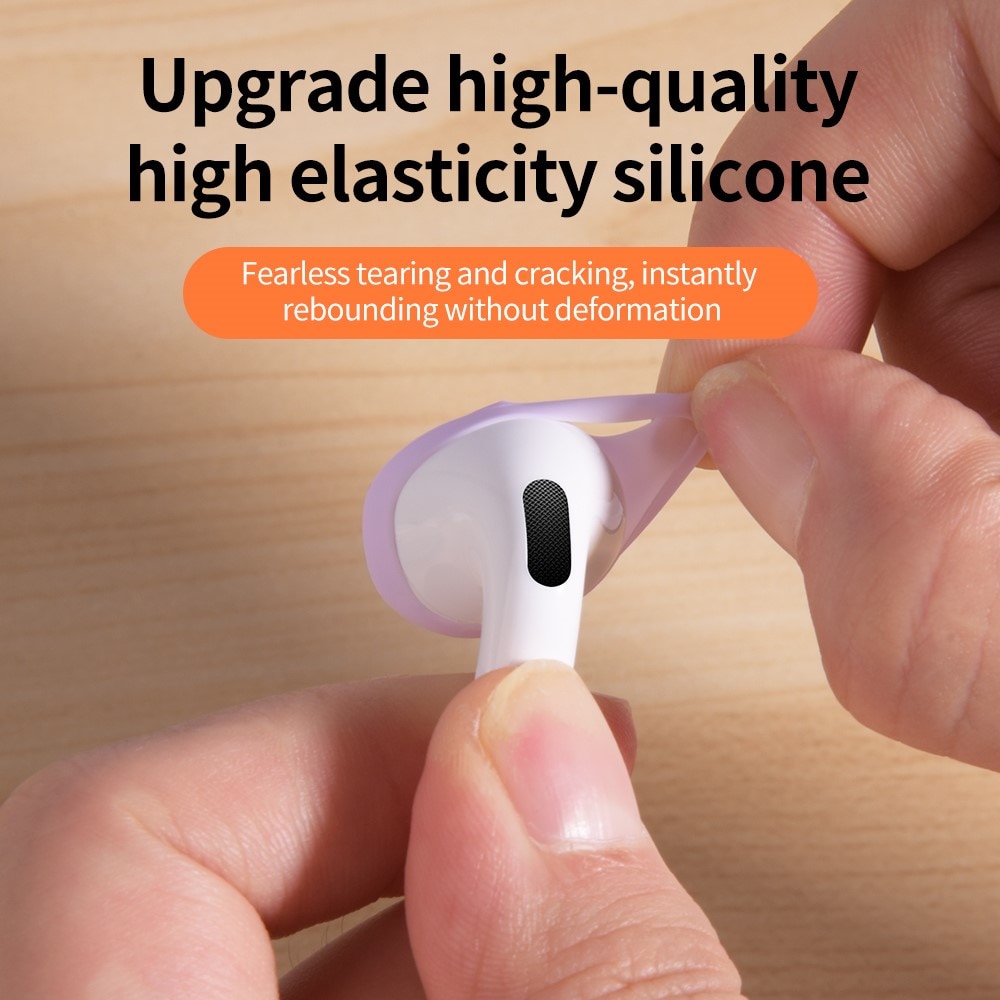 Apple AirPods 4 Ear Pads i silikone, Hvid frosted
