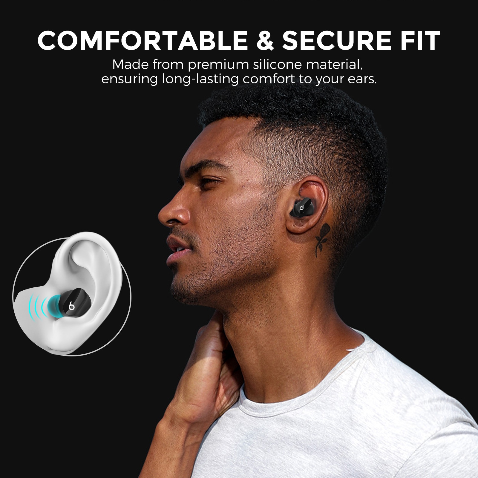 Beats Studio Buds Plus 3-pak silikone Ear Tips, Sort