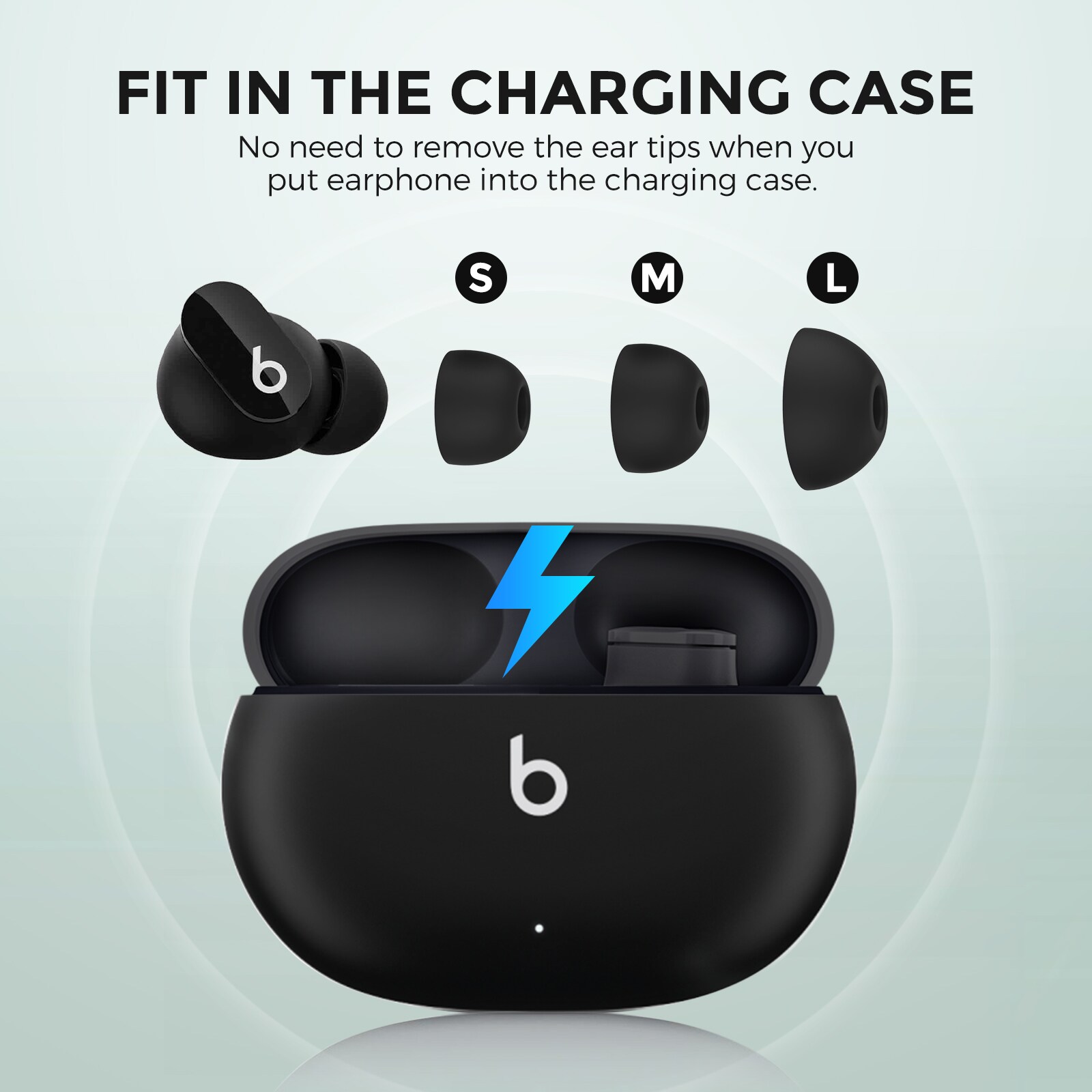 Beats Studio Buds 3-pak silikone Ear Tips, Sort