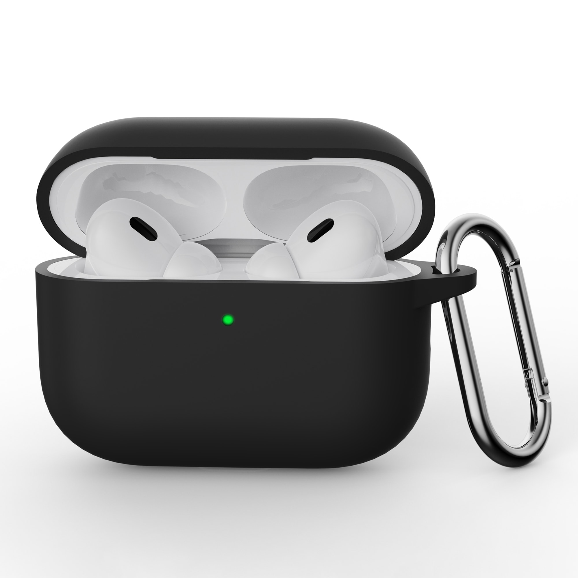 Apple AirPods Pro 3 Silikonecover + karabinhage, Sort