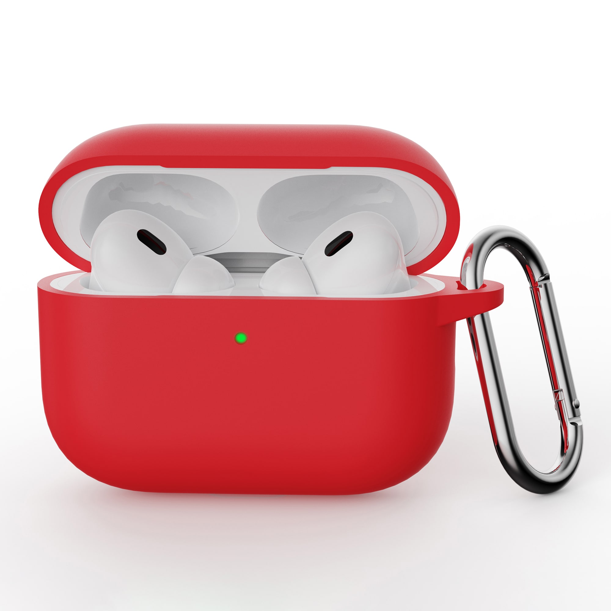 Apple AirPods Pro 3 Silikonecover + karabinhage, Rød