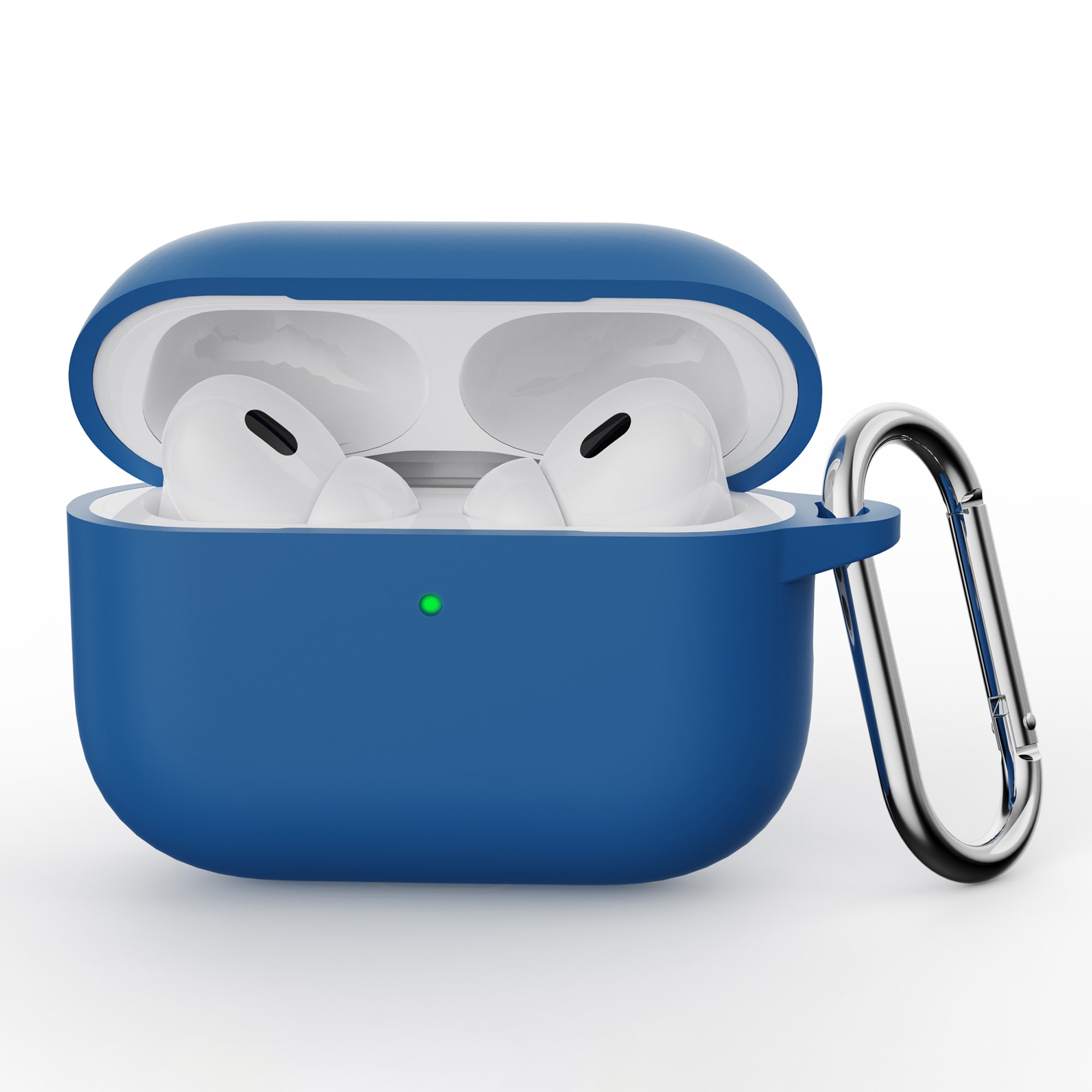 Apple AirPods Pro 3 Silikonecover + karabinhage, Mørkeblå