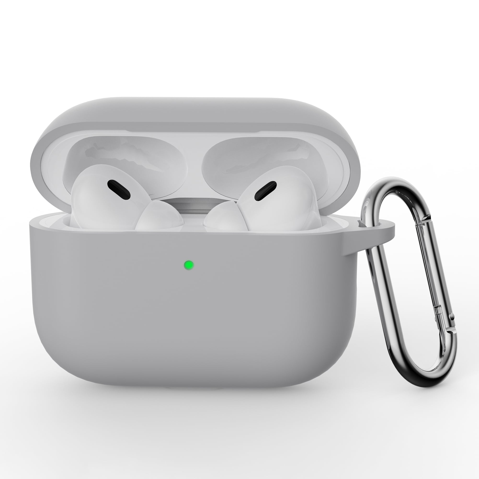 Apple AirPods Pro 3 Silikonecover + karabinhage, Grå