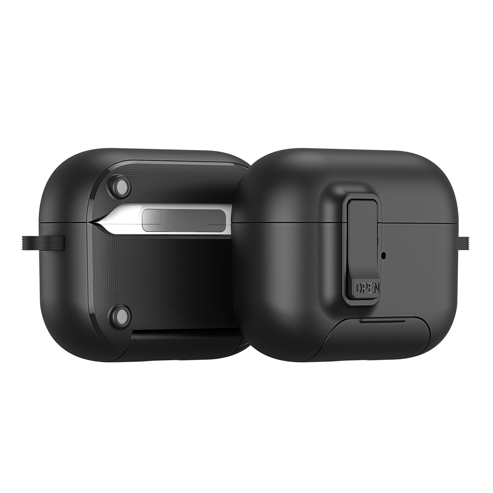 Apple AirPods Pro 3 Etui med karabinhage og stativfunktion, Sort