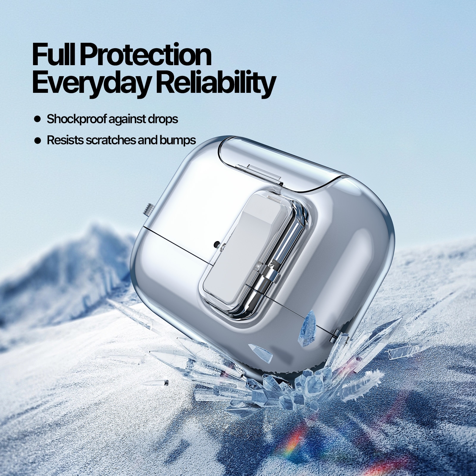 Apple AirPods Pro 3 Etui med karabinhage og stativfunktion, Gennemsigtig