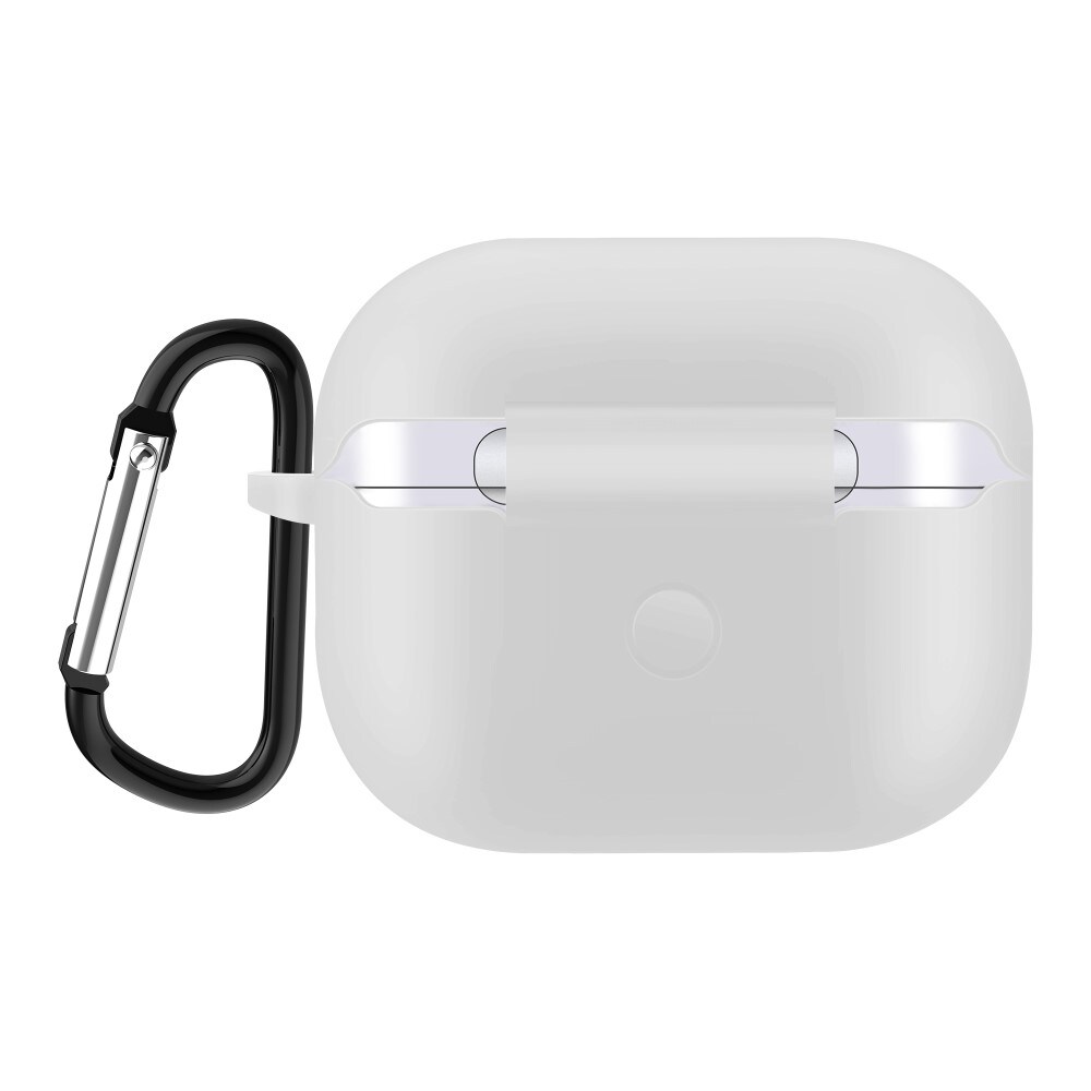 Apple AirPods 3 Silikonecover + karabinhage, Hvid