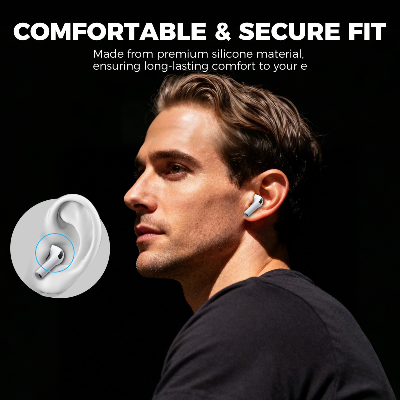 Apple AirPods Pro 3 Ear Tips - str. M, Hvid