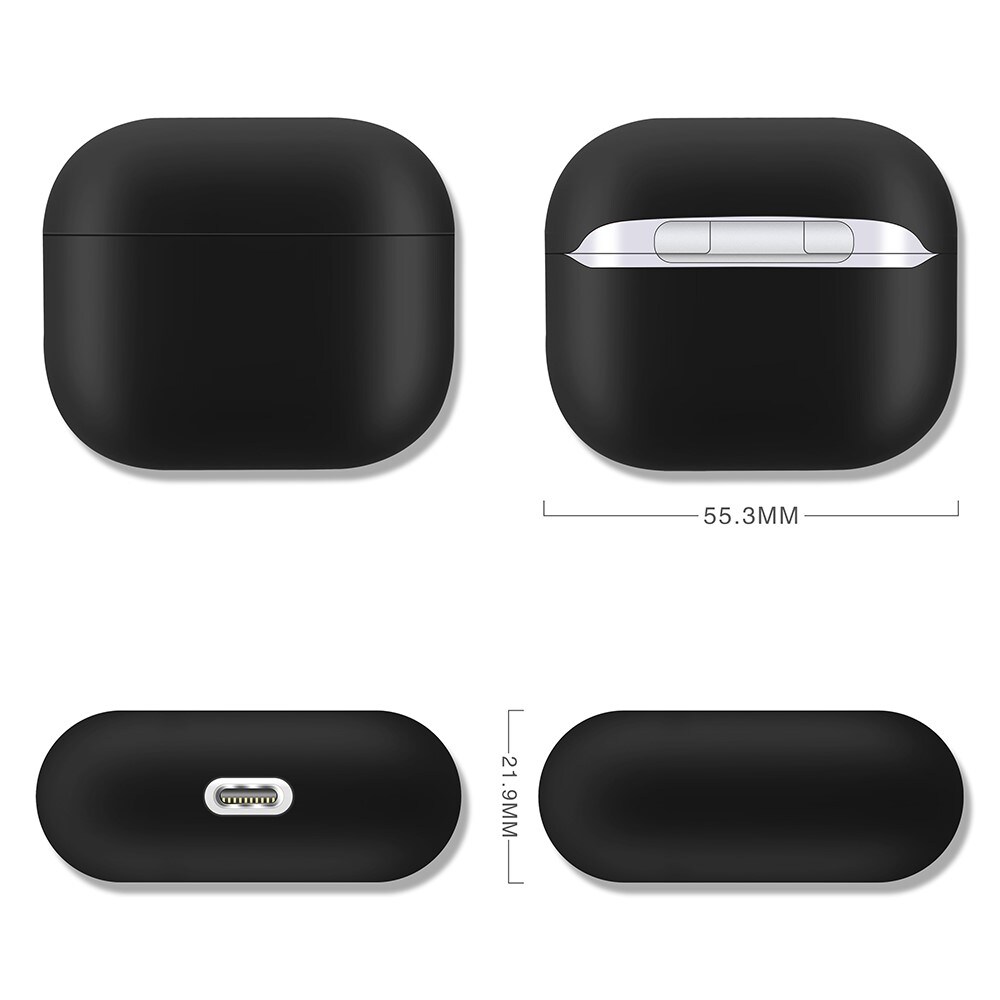 Apple AirPods 3 Tyndt silikonecover, Sort