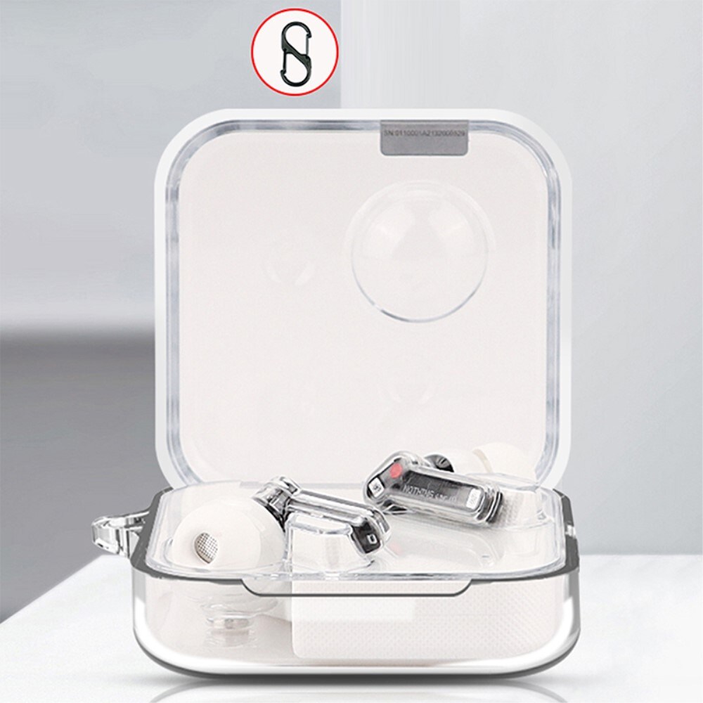 Nothing Ear (1) Silikonecover + karabinhage, Gennemsigtig