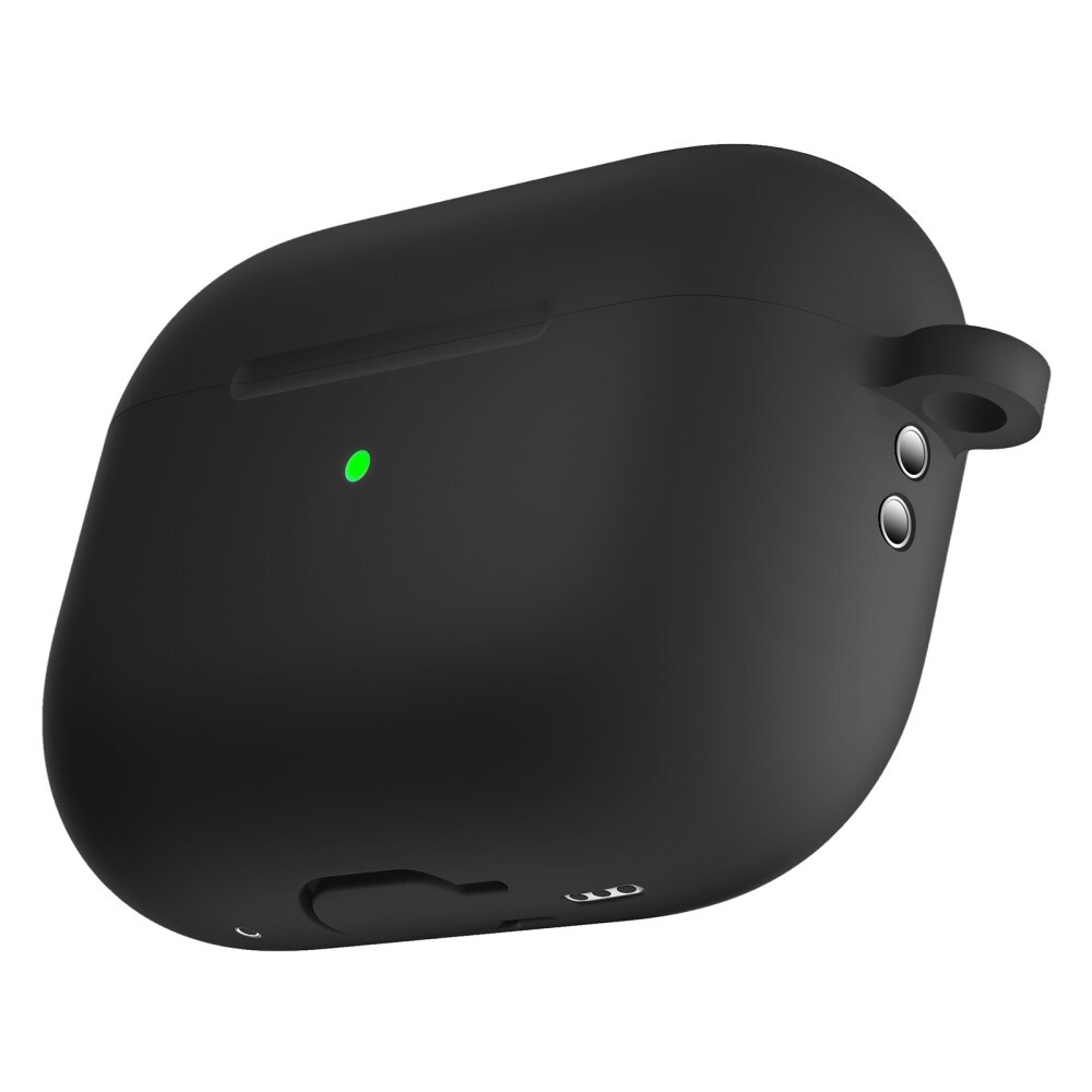 Apple AirPods Pro 2 Silikonecover + karabinhage, Sort