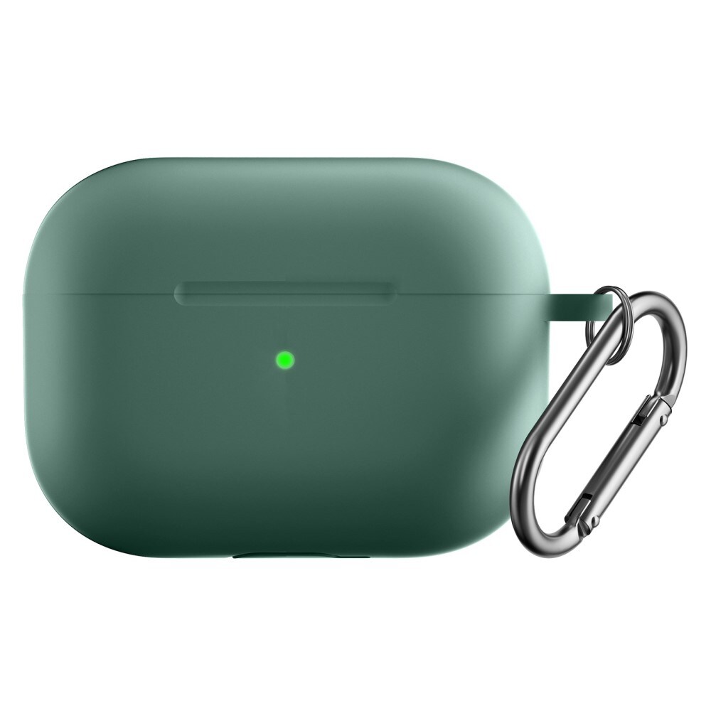 Apple AirPods Pro 2 Silikonecover + karabinhage, Grøn