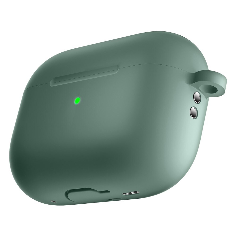 Apple AirPods Pro 2 Silikonecover + karabinhage, Grøn