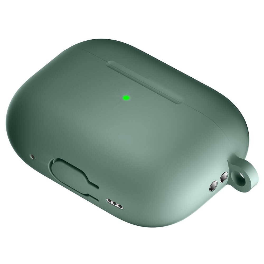 Apple AirPods Pro 2 Silikonecover + karabinhage, Grøn