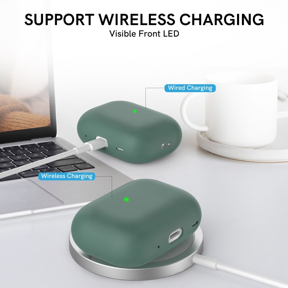 Apple AirPods Pro 2 Silikonecover med håndrem, Grøn