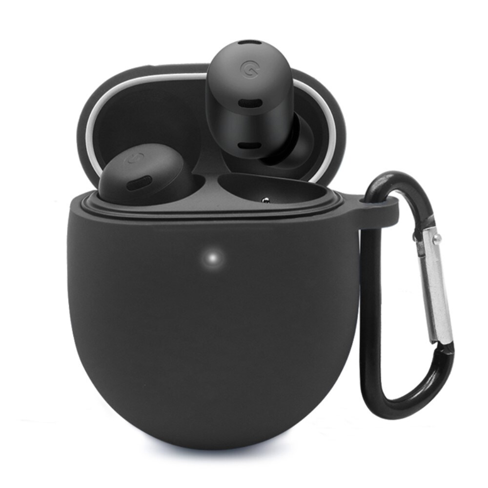 Google Pixel Buds Pro Silikonecover + karabinhage, Sort
